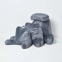 Grey Reading Pillow Memory Foam Filling & Velvet Cover, Standard 14 Grey Reading Pillow Memory Foam Filling & Velvet Cover, Standard -Best Homeware Store cu1235a 8 2