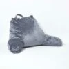 Grey Reading Pillow Memory Foam Filling & Velvet Cover, Large