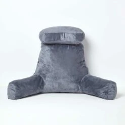 Grey Reading Pillow Memory Foam Filling & Velvet Cover, Extra Large 12 Grey Reading Pillow Memory Foam Filling & Velvet Cover, Extra Large -Best Homeware Store cu1235c 2