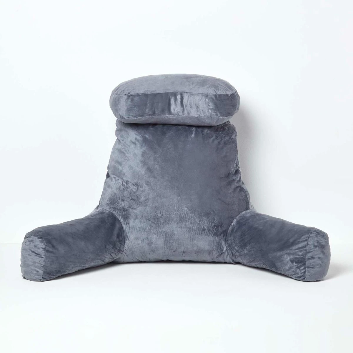 Grey Reading Pillow Memory Foam Filling & Velvet Cover, Extra Large 5 Grey Reading Pillow Memory Foam Filling & Velvet Cover, Extra Large - Image 3