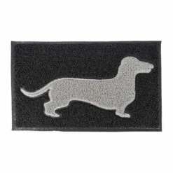 Grey Dog Silhouette Recycled Rubber Doormat