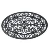 Black Wrought Iron Effect Parisian Oval Rubber Doormat 1 Black Wrought Iron Effect Parisian Oval Rubber Doormat -Best Homeware Store dm1160 main