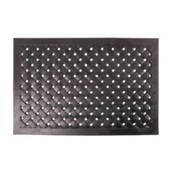 Black Braided Rubber Non Slip Doormat