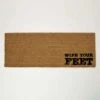 “Wipe Your Feet” Coir Double Door Mat Runner 120 X 45 Cm