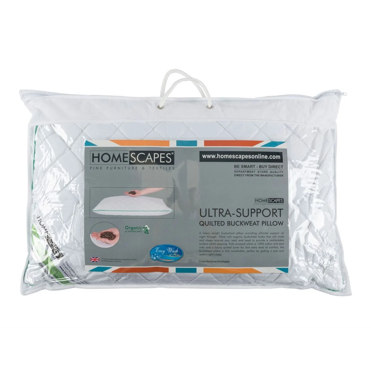 Quilted Organic Buckwheat Pillow For Head And Neck Support - Firm 7 Quilted Organic Buckwheat Pillow For Head And Neck Support - Firm - Image 5