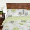 Green, White And Grey Floral Duvet Cover Set 1 Green, White And Grey Floral Duvet Cover Set -Best Homeware Store green a 4