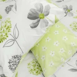 Green, White And Grey Floral Duvet Cover Set 9 Green, White And Grey Floral Duvet Cover Set -Best Homeware Store green c 4