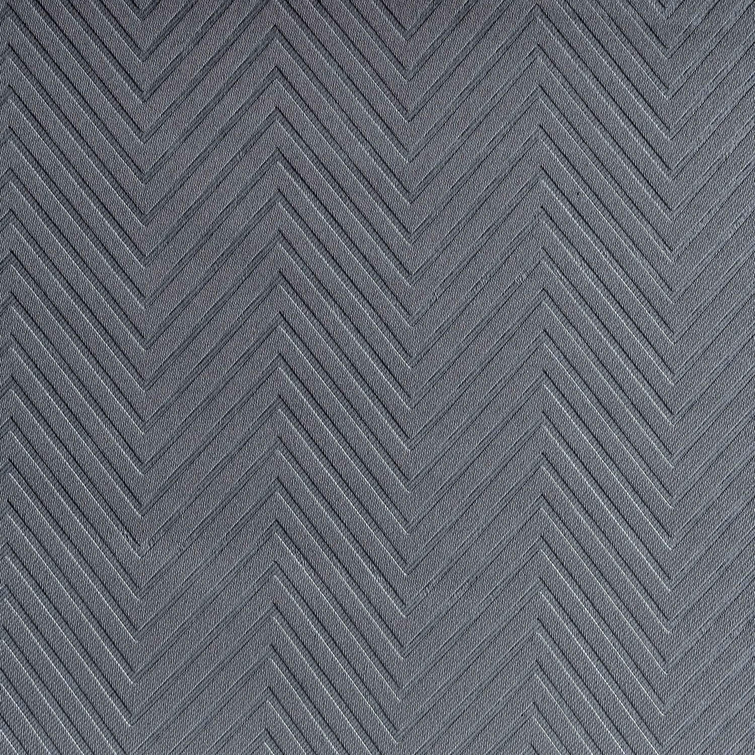 Dark Grey Herringbone Chevron Blackout Thermal Curtains Pair Eyelet Style 7 Dark Grey Herringbone Chevron Blackout Thermal Curtains Pair Eyelet Style - Image 5