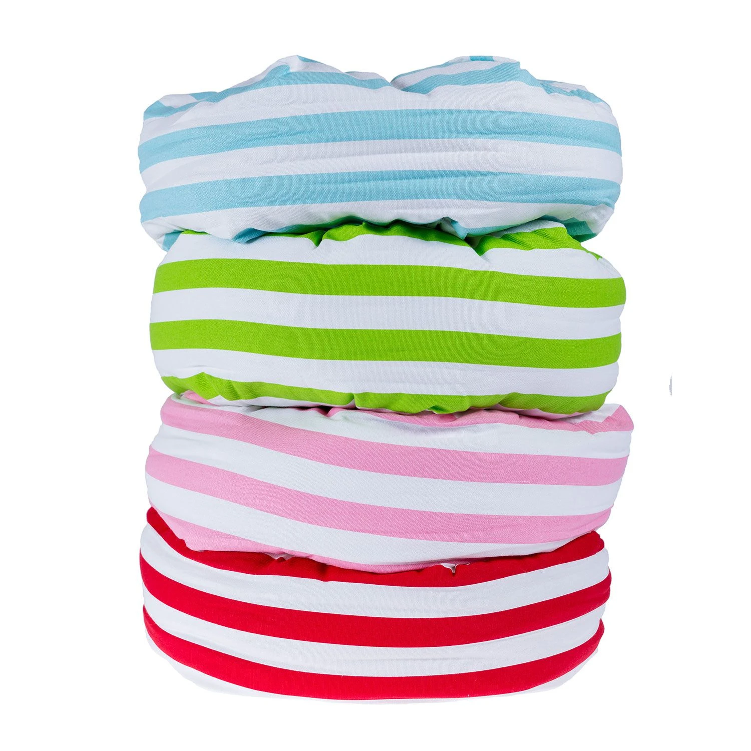 Red And White Stripe Pleated Round Floor Cushion 6 Red And White Stripe Pleated Round Floor Cushion - Image 4