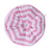 Pink And White Stripe Pleated Round Floor Cushion