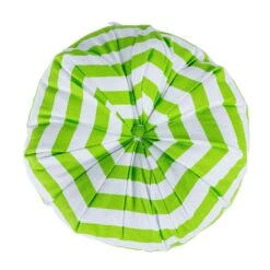 Green And White Stripe Pleated Round Floor Cushion