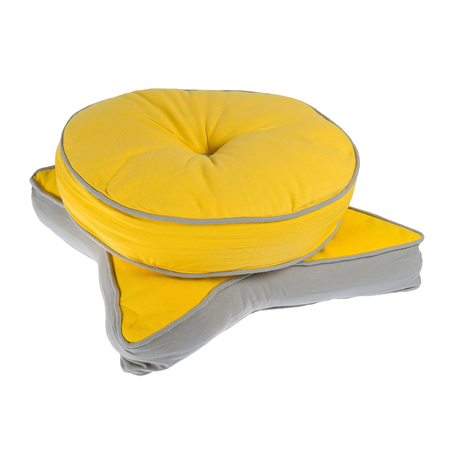 Yellow And Grey Round Floor Cushion 8 Yellow And Grey Round Floor Cushion - Image 6