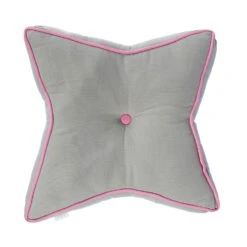 Grey And Pink Star Floor Cushion