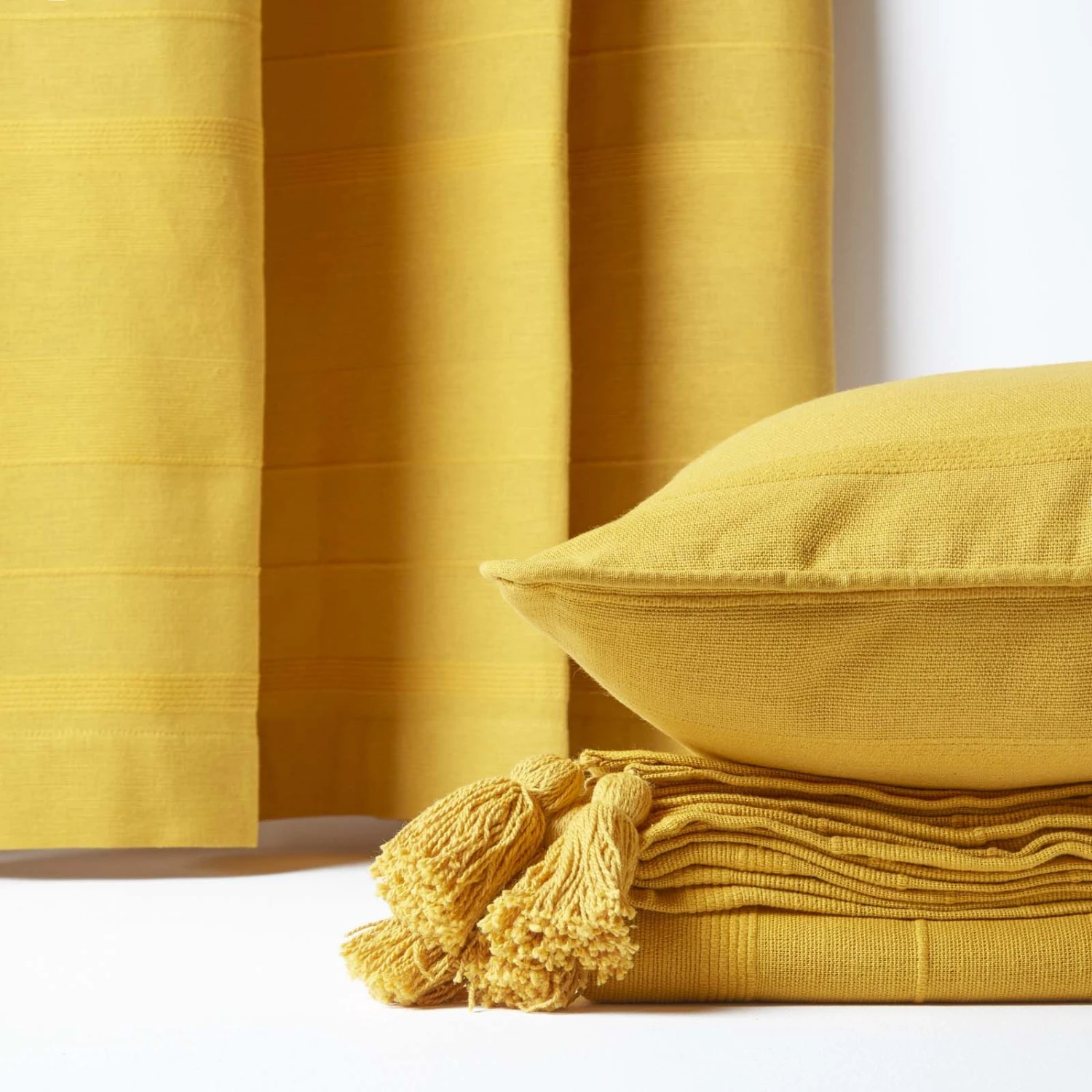 Cotton Rajput Ribbed Yellow Throw 8 Cotton Rajput Ribbed Yellow Throw - Image 6