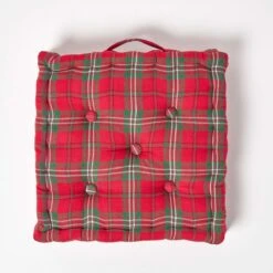 Cotton Edward Tartan Floor Cushion 10 Cotton Edward Tartan Floor Cushion -Best Homeware Store kt1252 03