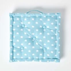 Cotton Blue Stars Floor Cushion 10 Cotton Blue Stars Floor Cushion -Best Homeware Store kt1305 03