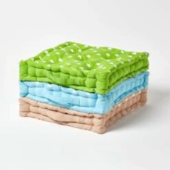 Cotton Blue Stars Floor Cushion 13 Cotton Blue Stars Floor Cushion -Best Homeware Store kt1305 06