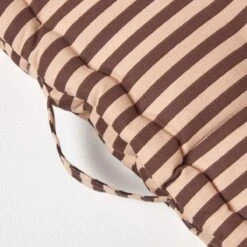 Cotton Chocolate Brown And Beige Thin Stripe Floor Cushion 11 Cotton Chocolate Brown And Beige Thin Stripe Floor Cushion -Best Homeware Store kt1325 04
