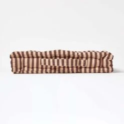 Cotton Chocolate Brown And Beige Thin Stripe Floor Cushion 12 Cotton Chocolate Brown And Beige Thin Stripe Floor Cushion -Best Homeware Store kt1325 05