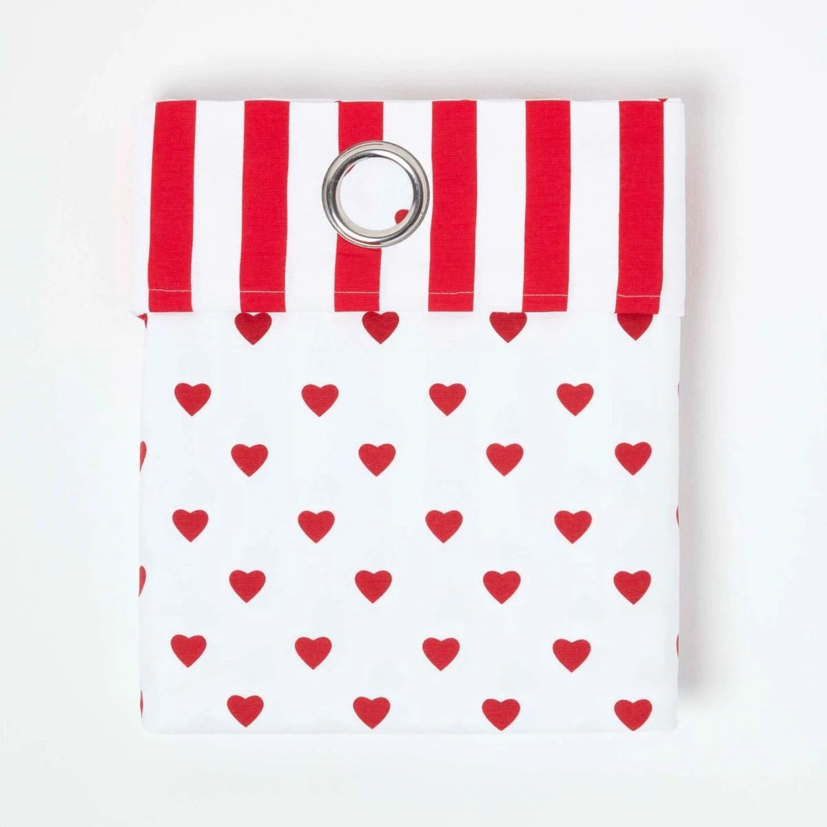 Red Love Hearts Ready Made Eyelet Curtain Pair 5 Red Love Hearts Ready Made Eyelet Curtain Pair - Image 3