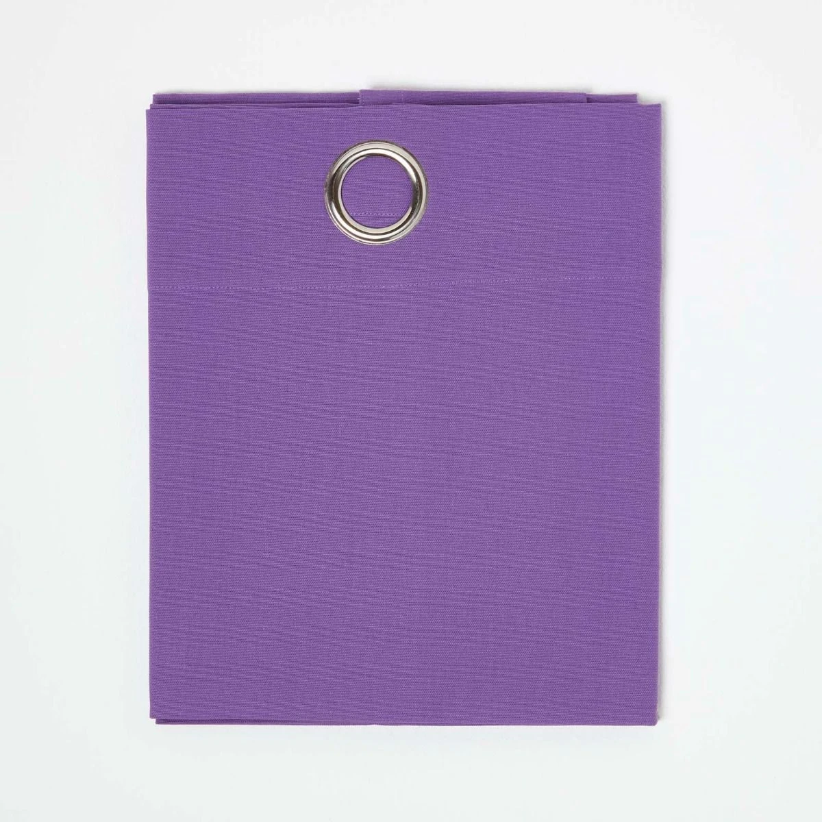 Cotton Plain Purple Ready Made Eyelet Curtain Pair 5 Cotton Plain Purple Ready Made Eyelet Curtain Pair - Image 3