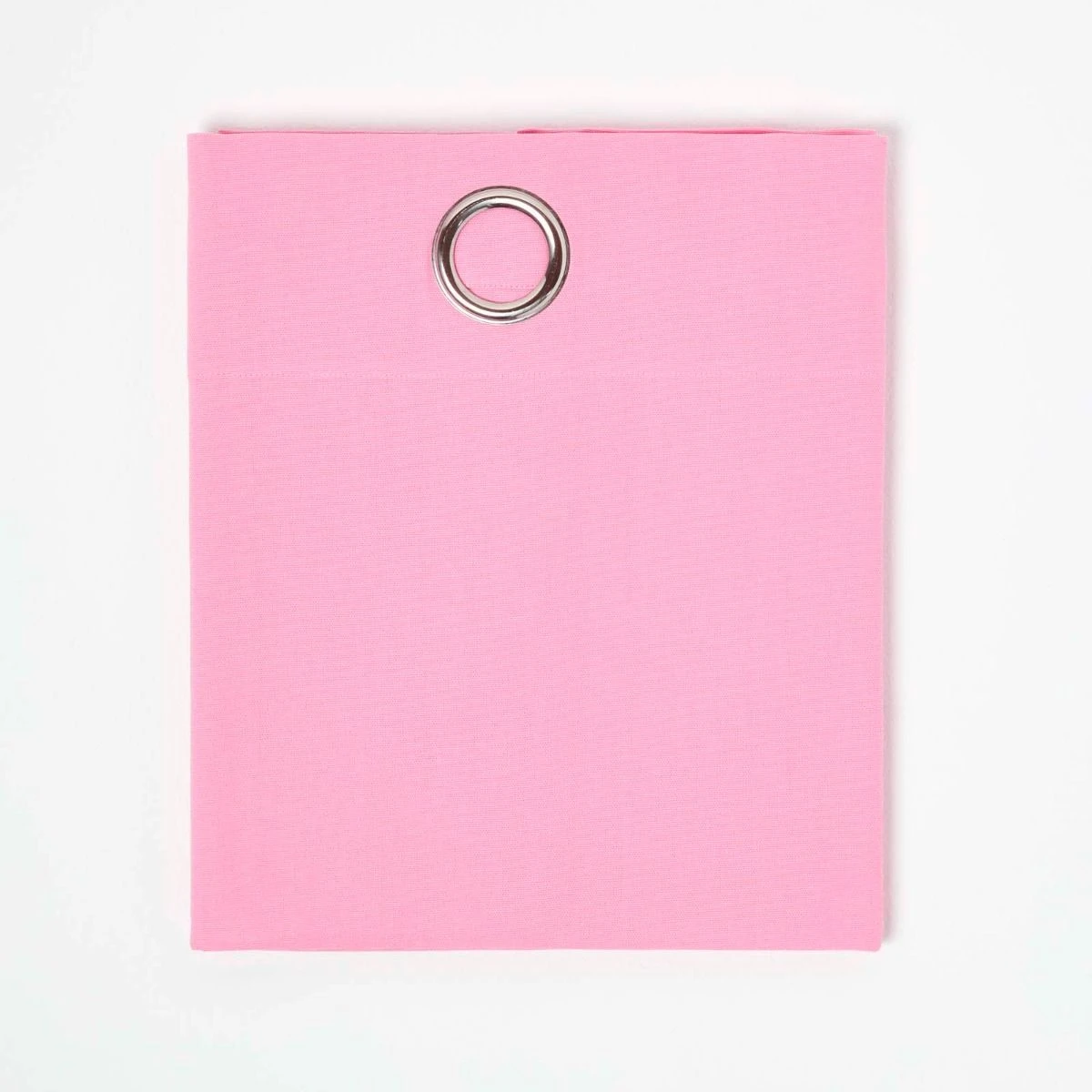 Cotton Plain Pink Ready Made Eyelet Curtain Pair 5 Cotton Plain Pink Ready Made Eyelet Curtain Pair - Image 3