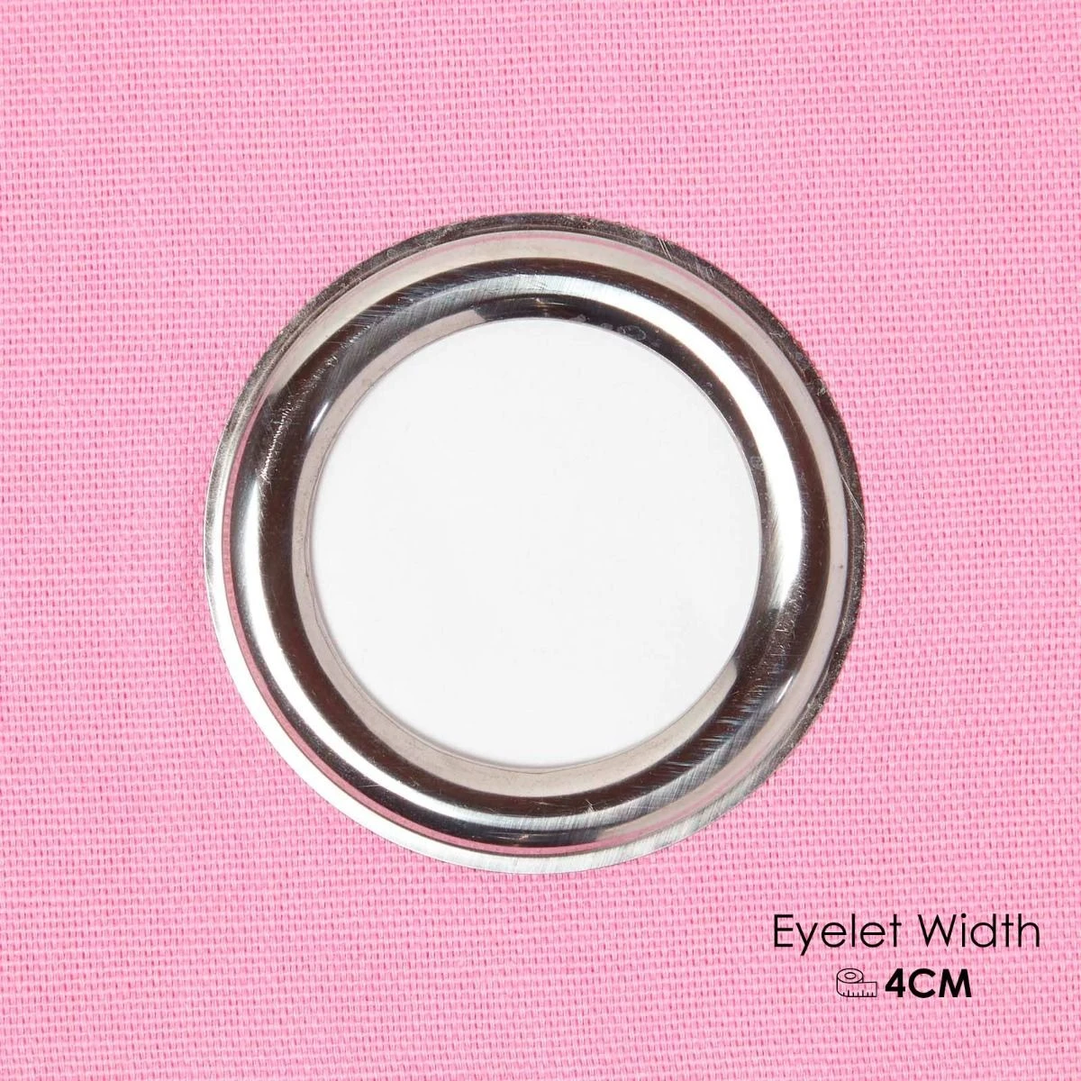 Cotton Plain Pink Ready Made Eyelet Curtain Pair 6 Cotton Plain Pink Ready Made Eyelet Curtain Pair - Image 4