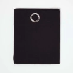 Cotton Plain Black Ready Made Eyelet Curtain Pair 9 Cotton Plain Black Ready Made Eyelet Curtain Pair -Best Homeware Store kt1421 1 1