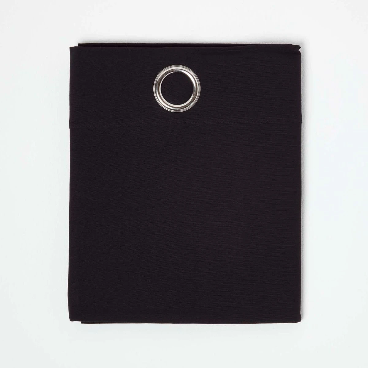 Cotton Plain Black Ready Made Eyelet Curtain Pair 5 Cotton Plain Black Ready Made Eyelet Curtain Pair - Image 3