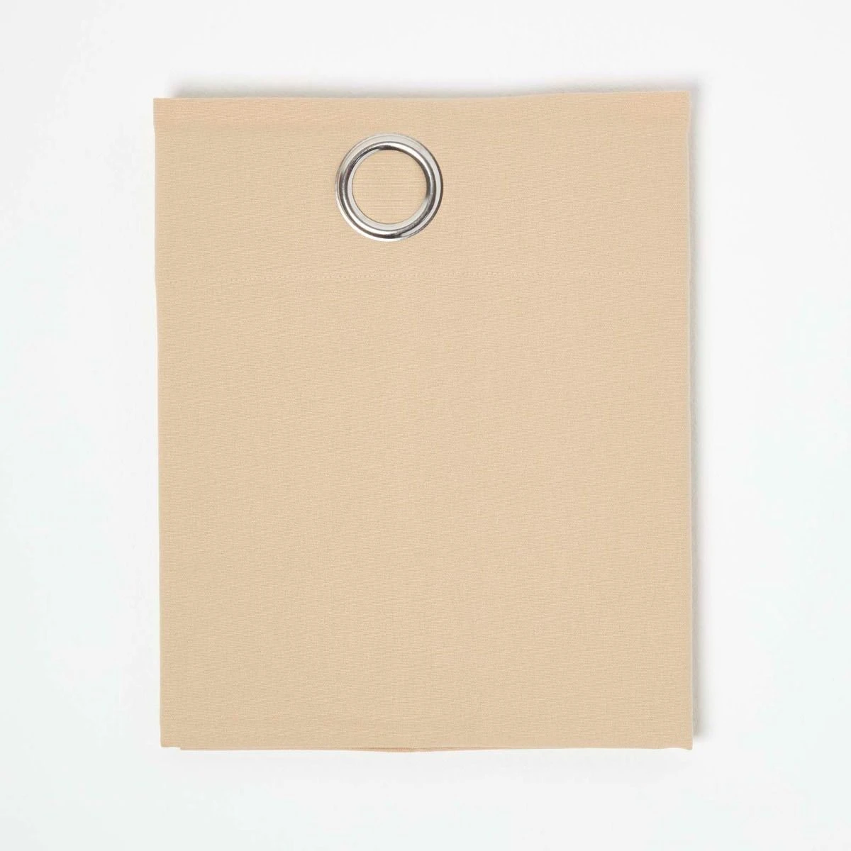 Cotton Plain Beige Ready Made Eyelet Curtain Pair 5 Cotton Plain Beige Ready Made Eyelet Curtain Pair - Image 3