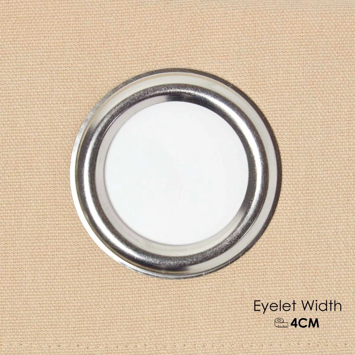 Cotton Plain Beige Ready Made Eyelet Curtain Pair 6 Cotton Plain Beige Ready Made Eyelet Curtain Pair - Image 4