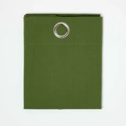 Cotton Plain Dark Olive Green Ready Made Eyelet Curtain Pair 9 Cotton Plain Dark Olive Green Ready Made Eyelet Curtain Pair -Best Homeware Store kt1427 1