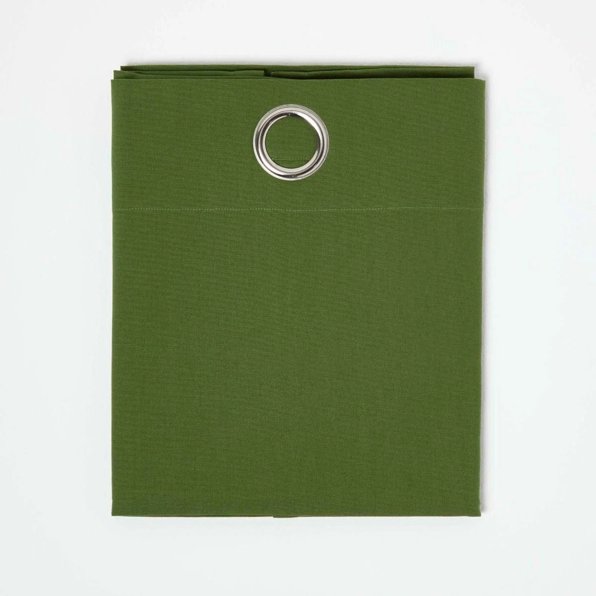 Cotton Plain Dark Olive Green Ready Made Eyelet Curtain Pair 5 Cotton Plain Dark Olive Green Ready Made Eyelet Curtain Pair - Image 3