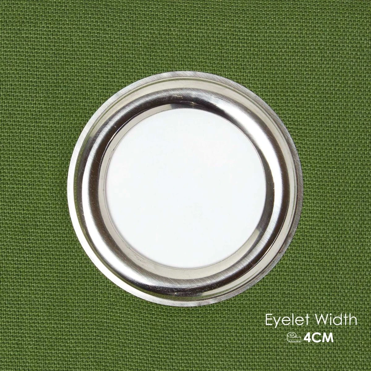 Cotton Plain Dark Olive Green Ready Made Eyelet Curtain Pair 6 Cotton Plain Dark Olive Green Ready Made Eyelet Curtain Pair - Image 4