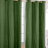 Cotton Plain Dark Olive Green Ready Made Eyelet Curtain Pair