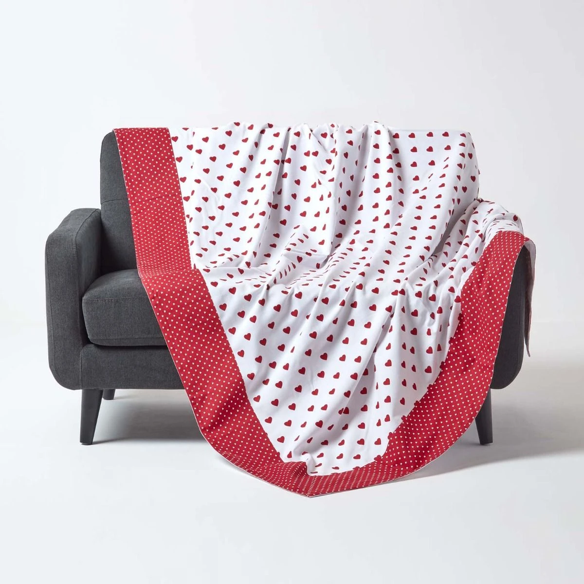 Cotton Red Heart Decorative Sofa Throw 3 Cotton Red Heart Decorative Sofa Throw