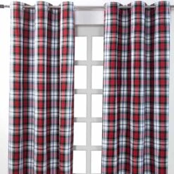 Macduff Tartan Check Ready Made Eyelet Curtain Pair
