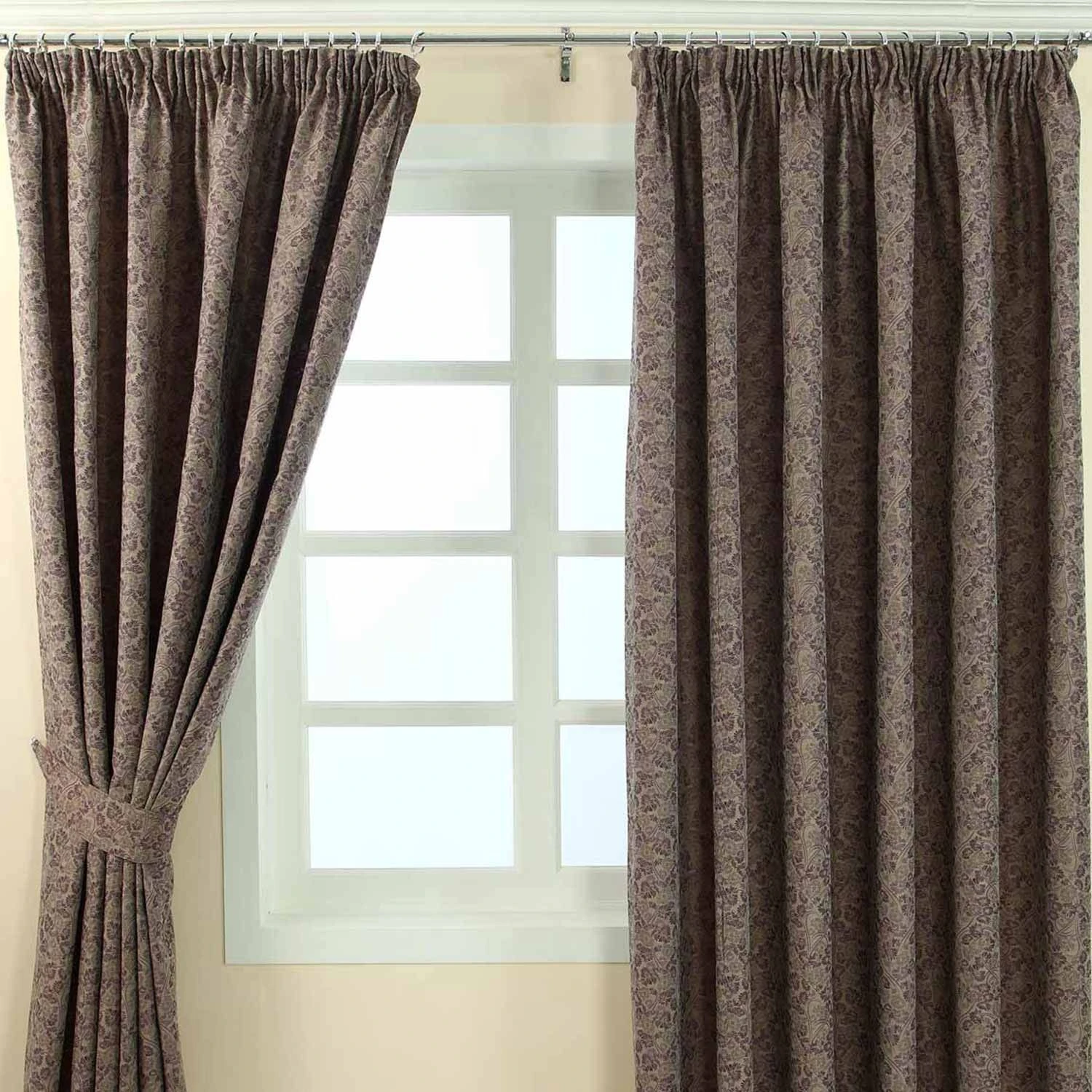 Purple Jacquard Curtain Vintage Floral Design Fully Lined 3 Purple Jacquard Curtain Vintage Floral Design Fully Lined