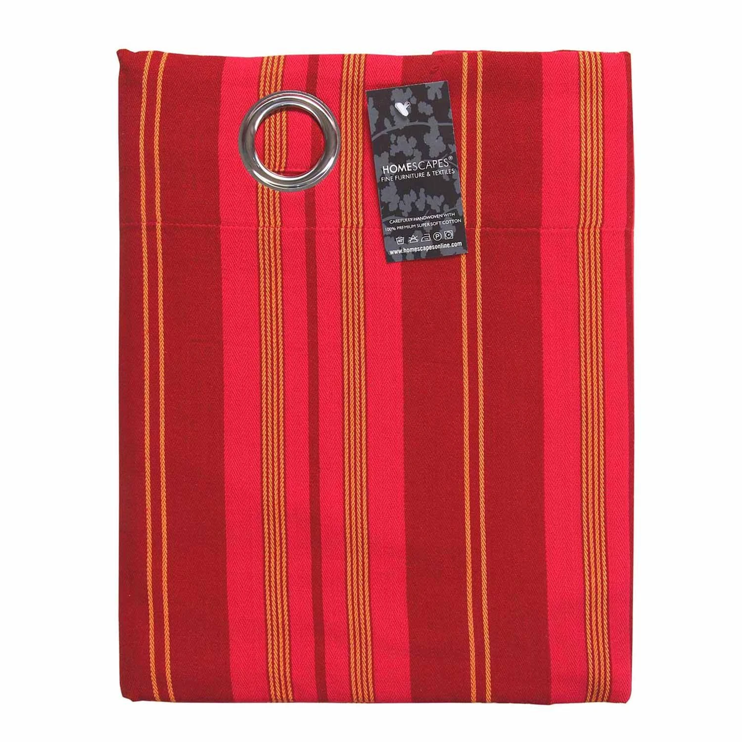 Milan Pink Stripes Ready Made Eyelet Curtain Pair, 117 X 137 Cm Drop 5 Milan Pink Stripes Ready Made Eyelet Curtain Pair, 117 X 137 Cm Drop - Image 3