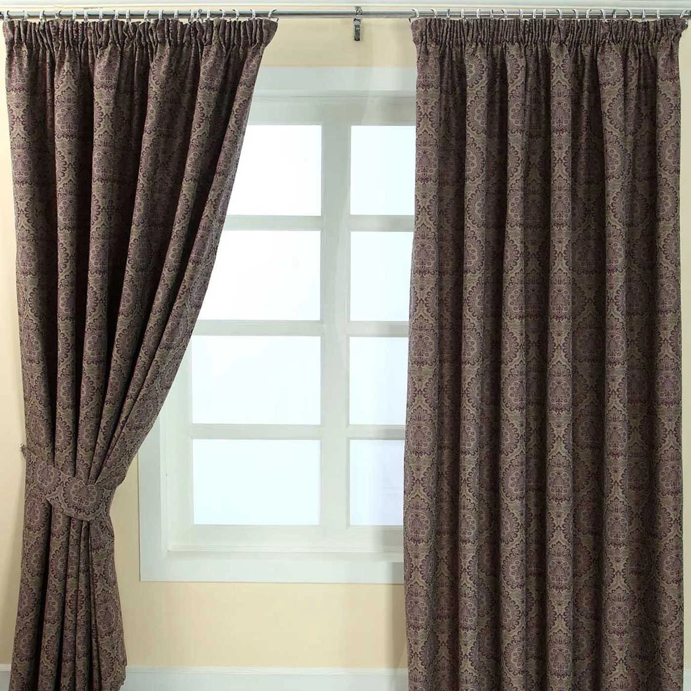 Purple Jacquard Curtain Floral Damask Design Fully Lined 3 Purple Jacquard Curtain Floral Damask Design Fully Lined