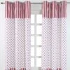 Red Love Hearts Ready Made Eyelet Curtain Pair