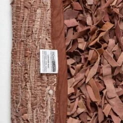 Dallas Leather Shaggy Rug Brown, 150 Cm Round 11 Dallas Leather Shaggy Rug Brown, 150 Cm Round -Best Homeware Store ru1119d 05