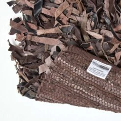 Dallas Leather Shaggy Rug Chocolate 11 Dallas Leather Shaggy Rug Chocolate -Best Homeware Store ru1120 05