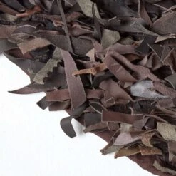 Dallas Leather Shaggy Rug Chocolate, 150 Cm Round 9 Dallas Leather Shaggy Rug Chocolate, 150 Cm Round -Best Homeware Store ru1120d 03