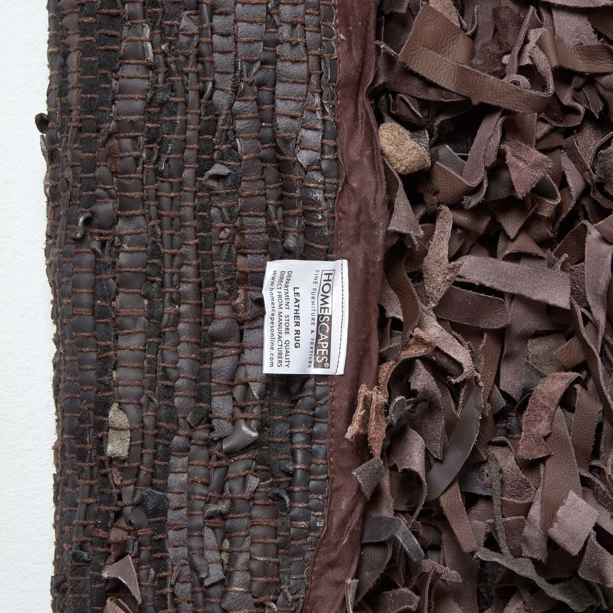 Dallas Leather Shaggy Rug Chocolate, 150 Cm Round 7 Dallas Leather Shaggy Rug Chocolate, 150 Cm Round - Image 5