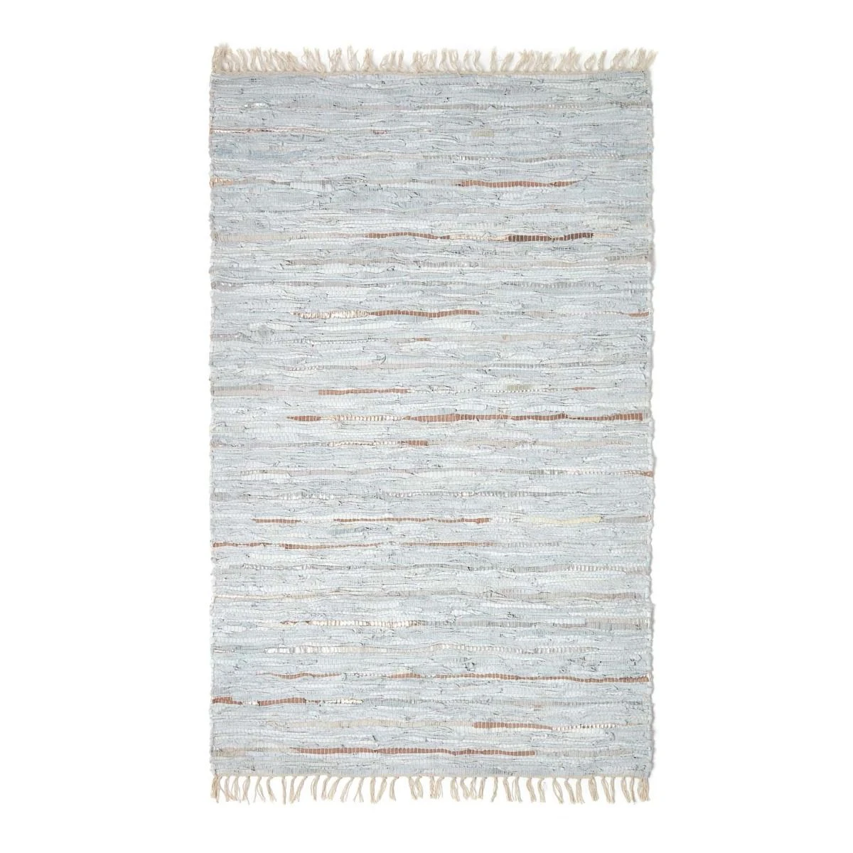 Leather Glitter Rug Silver And Natural 4 Leather Glitter Rug Silver And Natural - Image 2