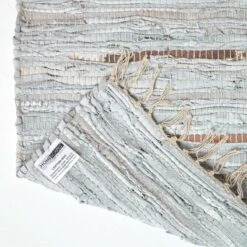 Leather Glitter Rug Silver And Natural 11 Leather Glitter Rug Silver And Natural -Best Homeware Store ru1147 05