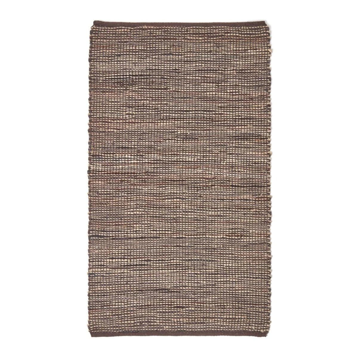 Madras Leather Hemp Rug Brown 4 Madras Leather Hemp Rug Brown - Image 2