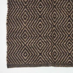 Hand Woven Geometric Patterned Black Jute Rug 9 Hand Woven Geometric Patterned Black Jute Rug -Best Homeware Store ru1220 03