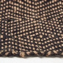 Hand Woven Geometric Patterned Black Jute Rug 10 Hand Woven Geometric Patterned Black Jute Rug -Best Homeware Store ru1220 04